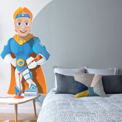 Μπλε σούπερ ήρωας, Κόμικς, Αυτοκόλλητα τοίχου, 60 x 120 εκ. (39854)