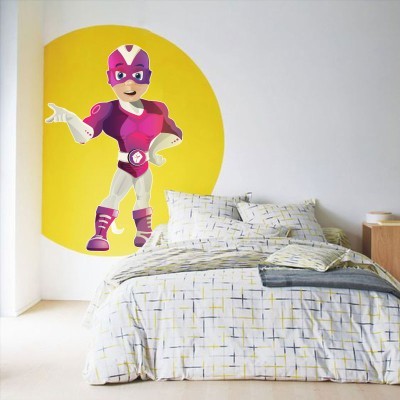 Σούπερ ήρωας μωβ Κόμικς Αυτοκόλλητα τοίχου 104 x 70 cm (39855)