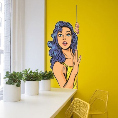 Γυναίκα με μωβ μαλλιά Κόμικς Αυτοκόλλητα τοίχου 143 x 60 cm (39885)
