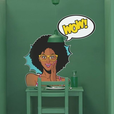 Wow, γυναίκα Κόμικς Αυτοκόλλητα τοίχου 70 x 70 cm (39889)