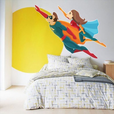 Ζευγάρι super ηρώων Κόμικς Αυτοκόλλητα τοίχου 75 x 100 cm (39905)