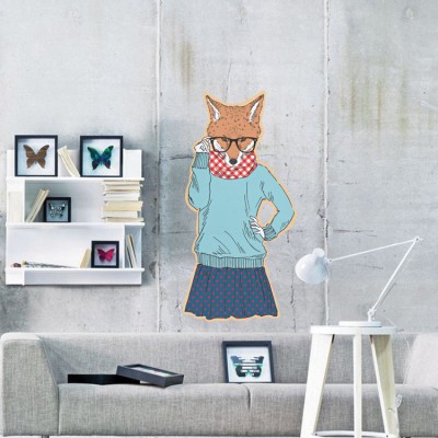 Αλεπού Hipster, Κόμικς, Αυτοκόλλητα τοίχου, 30 x 60 εκ.