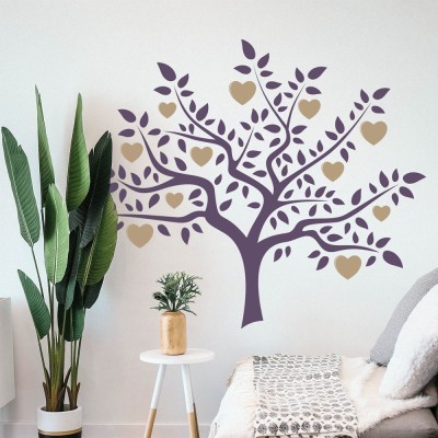 Houseart Δέντρο με καρδούλες, Δέντρα - Λουλούδια, Αυτοκόλλητα τοίχου, 50 x 41 εκ.