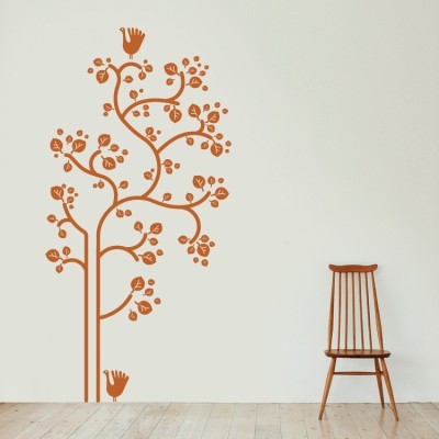 Πέταλο Φυτό, Δέντρα - Λουλούδια, Αυτοκόλλητα τοίχου, 40 x 80 εκ.