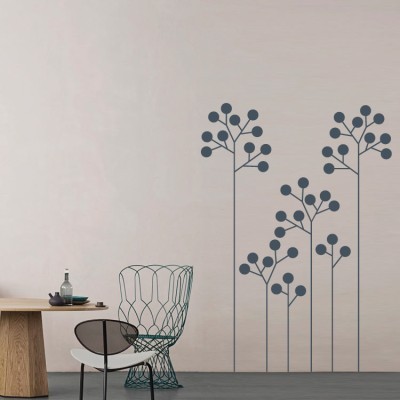 Σιλουέτα λουλούδι Δέντρα – Λουλούδια Αυτοκόλλητα τοίχου 71 x 50 cm (8719)