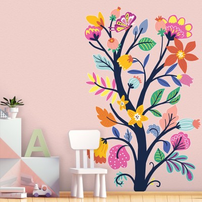 Tribal Δέντρα – Λουλούδια Αυτοκόλλητα τοίχου 119 x 80 cm (39134)