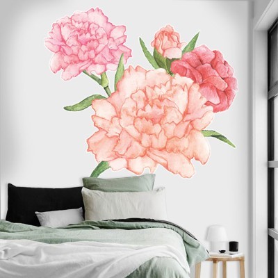 Carnation, Δέντρα – Λουλούδια, Αυτοκόλλητα τοίχου, 55 x 50 εκ. (39121)