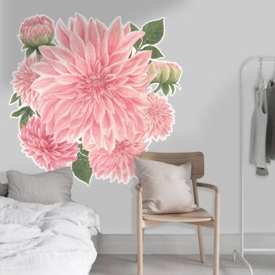 Peonια, Δέντρα – Λουλούδια, Αυτοκόλλητα τοίχου, 60 x 60 εκ. (39282)