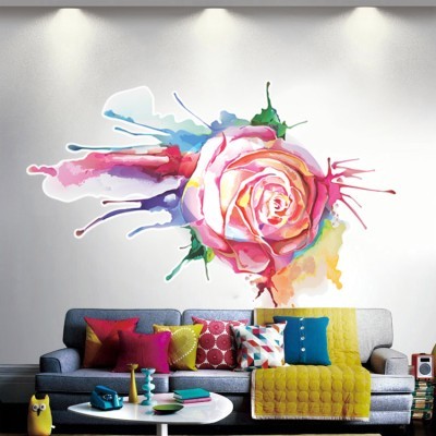 Rose Watercolor Δέντρα – Λουλούδια Αυτοκόλλητα τοίχου 90 x 60 cm (39283)