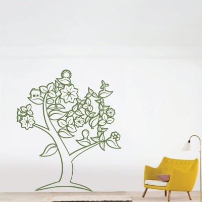 Houseart Ανοιξιάτικο δέντρο με λουλούδια, Δέντρα - Λουλούδια, Αυτοκόλλητα τοίχου, 100 x 117 εκ.