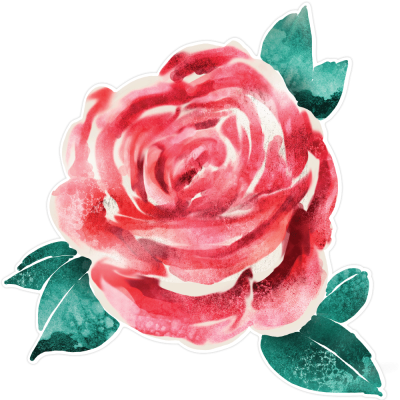 Τριαντάφυλλο, Δέντρα – Λουλούδια, Αυτοκόλλητα τοίχου, 50 x 50 εκ. (54527)