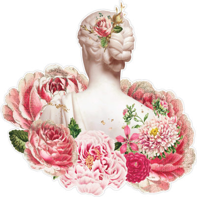 Γυναικείο Άγαλμα, Δέντρα – Λουλούδια, Αυτοκόλλητα τοίχου, 40 x 40 εκ. (54533)