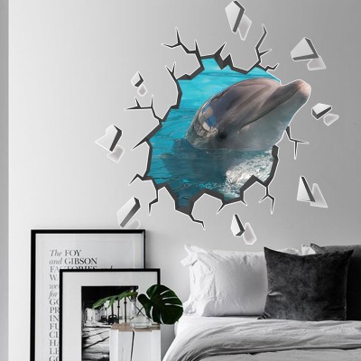Δελφίνι 3D – Τρισδιάστατα Αυτοκόλλητα τοίχου 70 x 70 cm (40073)