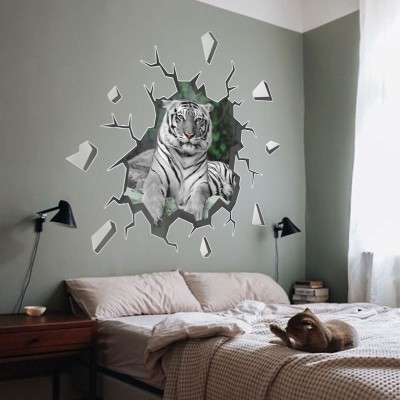 Τίγρης που ξεκουράζεται, 3D – Τρισδιάστατα, Αυτοκόλλητα τοίχου, 70 x 70 εκ. (40078)