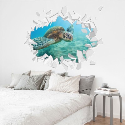 Houseart Θαλάσσια χελώνα, 3D - Τρισδιάστατα, Αυτοκόλλητα τοίχου, 70 x 52 εκ.