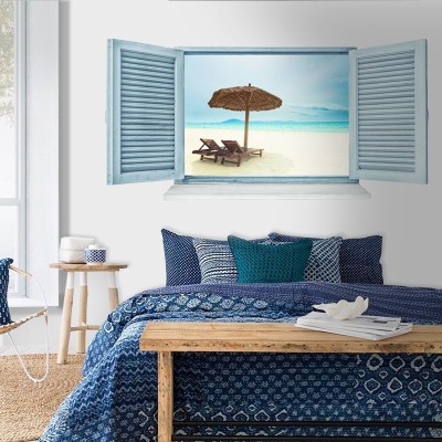 Houseart Παραλία, 3D - Τρισδιάστατα, Αυτοκόλλητα τοίχου, 70 x 35 εκ.