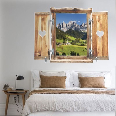 Λιβάδια και βουνά 3D – Τρισδιάστατα Αυτοκόλλητα τοίχου 60 x 80 cm (40104)