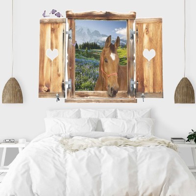 Διακόσμηση παιδικού δωματίου House Art - ΣΗΜΑΝΤΙΚΟ: Σε περίπτωση διαφοράς τιμής από το κατάστημα ισχύει παντα και μόνο η τιμή του καταστήματος Χαριτωμένο άλογο, 3D - Τρισδιάστατα, Αυτοκόλλητα τοίχου