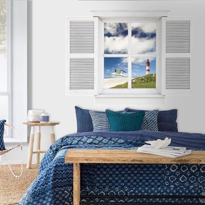 Φάρος παράθυρο, 3D – Τρισδιάστατα, Αυτοκόλλητα τοίχου, 80 x 60 εκ. (40107)