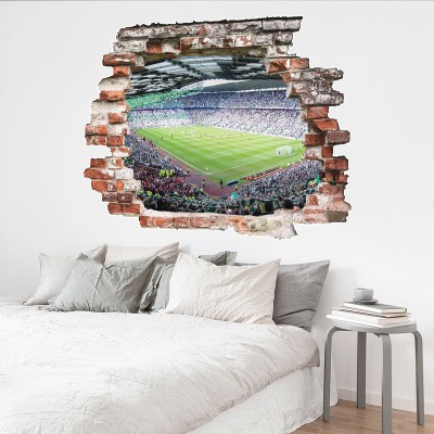 Αγώνας ποδοσφαίρου 3D – Τρισδιάστατα Αυτοκόλλητα τοίχου 60 x 80 cm (40110)
