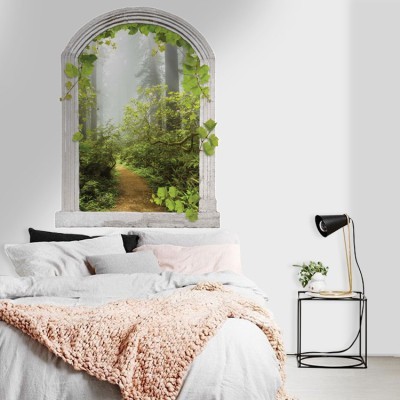 Houseart - ΣΗΜΑΝΤΙΚΟ: Σε περίπτωση διαφοράς τιμής από το κατάστημα ισχύει παντα και μόνο η τιμή του καταστήματος Μονοπάτι στο δάσος, 3D - Τρισδιάστατα, Αυτοκόλλητα τοίχ