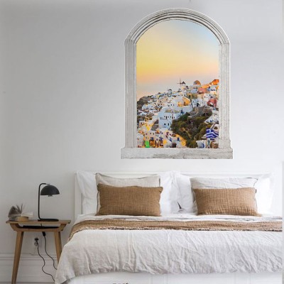 Ελληνικό νησί 3D – Τρισδιάστατα Αυτοκόλλητα τοίχου 93 x 70 cm (40116)
