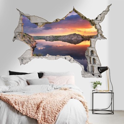 Houseart Όμορφο τοπίο, 3D - Τρισδιάστατα, Αυτοκόλλητα τοίχου, 80 x 60 εκ.