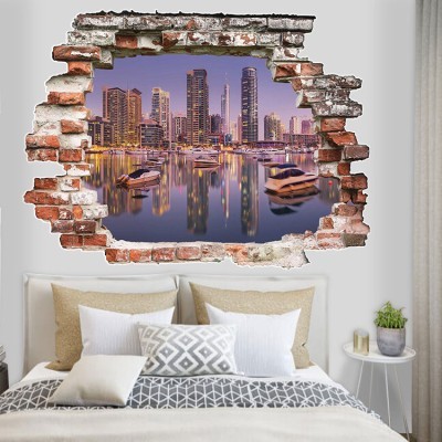 Κοσμοπολίτικη πόλη, 3D - Τρισδιάστατα, Αυτοκόλλητα τοίχ