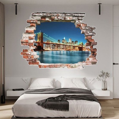 Γέφυρα Γκόλντεν Στέιτ – 2, 3D – Τρισδιάστατα, Αυτοκόλλητα τοίχου, 80 x 60 εκ. (40141)