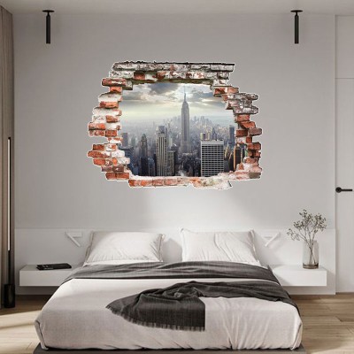 Houseart Ουρανοξύστης, 3D - Τρισδιάστατα, Αυτοκόλλητα τοίχου, 80 x 60 εκ.