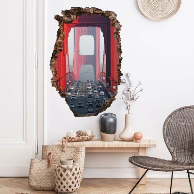 Houseart - ΣΗΜΑΝΤΙΚΟ: Σε περίπτωση διαφοράς τιμής από το κατάστημα ισχύει παντα και μόνο η τιμή του καταστήματος Κίνηση στη γέφυρα, 3D - Τρισδιάστατα, Αυτοκόλλητα τοίχο