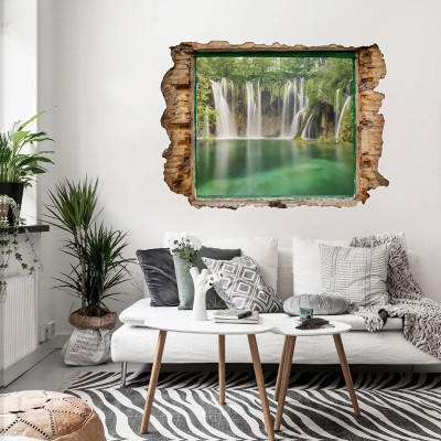 Houseart Εντυπωσιακός καταρράκτης, 3D - Τρισδιάστατα, Αυτοκόλλητα τοίχου, 70 x 52 εκ.