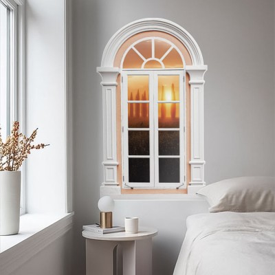 Houseart - ΣΗΜΑΝΤΙΚΟ: Σε περίπτωση διαφοράς τιμής από το κατάστημα ισχύει παντα και μόνο η τιμή του καταστήματος Ηλιοβασίλεμα στο δάσος, 3D - Τρισδιάστατα, Αυτοκόλλητα