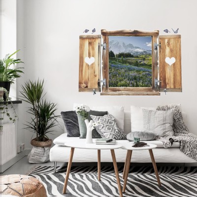 Θέα στην ύπαιθρο, 3D - Τρισδιάστατα, Αυτοκόλλητα τοίχου