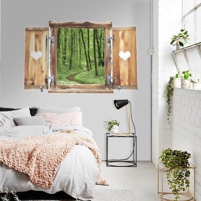 Houseart - ΣΗΜΑΝΤΙΚΟ: Σε περίπτωση διαφοράς τιμής από το κατάστημα ισχύει παντα και μόνο η τιμή του καταστήματος Παράθυρο με μονοπάτι, 3D - Τρισδιάστατα, Αυτοκόλλητα το