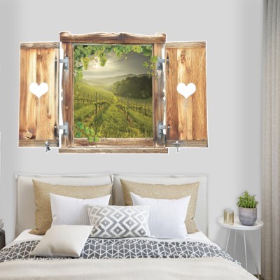 Κοιλάδα και βουνά, 3D - Τρισδιάστατα, Αυτοκόλλητα τοίχο