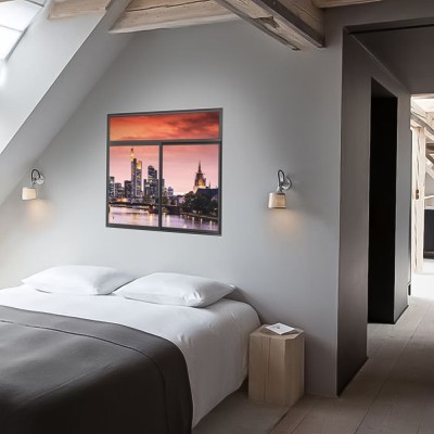 Ηλιοβασίλεμα στη Φρανκφούρτη 3D – Τρισδιάστατα Αυτοκόλλητα τοίχου 60 x 54 εκ. (49156)