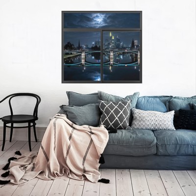 Ουρανοξύστες Φρανκφούρτη, 3D - Τρισδιάστατα, Αυτοκόλλητ