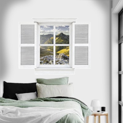 Houseart Mountain View, 3D - Τρισδιάστατα, Αυτοκόλλητα τοίχου, 60 x 47 εκ.