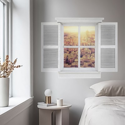 Παράθυρο με Θέα, 3D – Τρισδιάστατα, Αυτοκόλλητα τοίχου, 60 x 47 εκ. (49524)