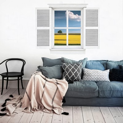 Κίτρινο Λιβάδι, 3D - Τρισδιάστατα, Αυτοκόλλητα τοίχου, 