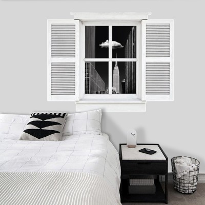 Ασπρόμαυρη Πόλη, 3D - Τρισδιάστατα, Αυτοκόλλητα τοίχου,