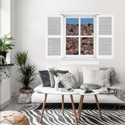 Rocinha, Ρίο, 3D – Τρισδιάστατα, Αυτοκόλλητα τοίχου, 60 x 46 εκ.
