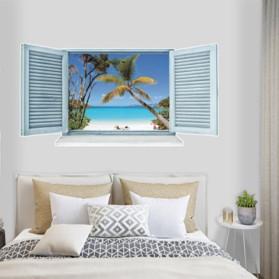 Houseart Θέα στο παράδεισο, 3D - Τρισδιάστατα, Αυτοκόλλητα τοίχου, 60 x 30 εκ.