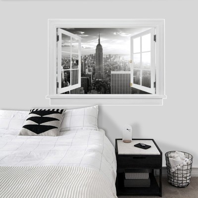 New York View 3D – Τρισδιάστατα Αυτοκόλλητα τοίχου 60 x 42 εκ. (49374)