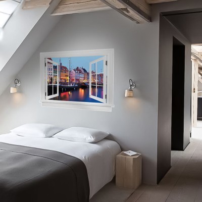 Το Λιμάνι Της Κοπεγχάγης, Δανία 3D – Τρισδιάστατα Αυτοκόλλητα τοίχου 60 x 42 εκ. (49380)