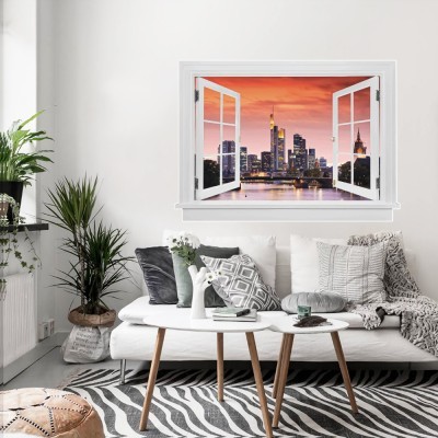 Παράθυρο στη Νέα Υόρκη, 3D – Τρισδιάστατα, Αυτοκόλλητα τοίχου, 60 x 42 εκ. (49386)