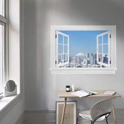 Θέα στη Πόλη 3D – Τρισδιάστατα Αυτοκόλλητα τοίχου 60 x 42 εκ. (49400)