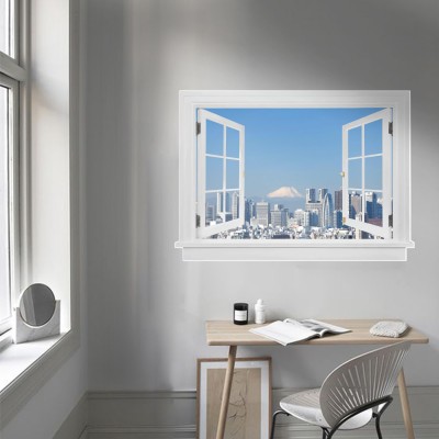 Houseart Θέα στη Πόλη, 3D - Τρισδιάστατα, Αυτοκόλλητα τοίχου, 60 x 42 εκ.