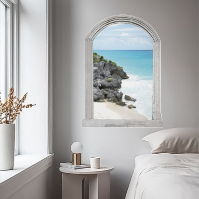 Houseart - ΣΗΜΑΝΤΙΚΟ: Σε περίπτωση διαφοράς τιμής από το κατάστημα ισχύει παντα και μόνο η τιμή του καταστήματος Βράχια στη Θάλασσα, 3D - Τρισδιάστατα, Αυτοκόλλητα τοίχ